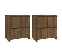 Vidaxl Buffets 2 Pcs Chêne Marron 70x41x75 Cm Aggloméré Marron