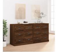 vidaXL Buffets 2 pcs chêne marron bois d'ingénierie