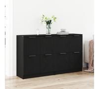 Vidaxl Buffets 2 Pcs Chêne Noir 60x30x70 Cm Bois D'ingénierie Noir