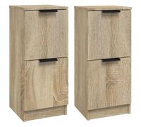 vidaXL Buffets 2 pcs Chêne Sonoma 30x30x70 cm Bois d'ingénierie Marron