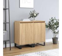 Vidaxl Buffets 2 Pcs Chêne Sonoma 40x35x70 Cm Bois D'ingénierie Marron
