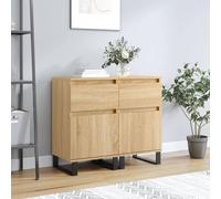 Vidaxl Buffets 2 Pcs Chêne Sonoma 40x35x70 Cm Bois D'ingénierie Marron
