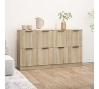 vidaXL Buffet 2 pièces Chêne Sonoma – 60×30×70 cm – Bois d'ingénierie – 3115806