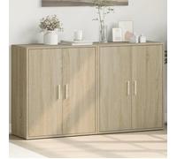 vidaXL Buffets 2 pcs chêne sonoma 60x31x70 cm bois d'ingénierie, armoire de rangement, meuble d'entrée, meuble d'appoint 3276541