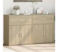 vidaXL Buffet armoire de rangement 2 pcs chêne sonoma 60x31x70 cm bois d'ingénierie Marron