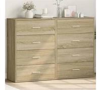 vidaXL Buffets 2 pcs chêne sonoma 60x31x84 cm bois d'ingénierie Marron