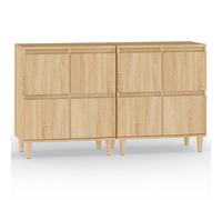 Buffets 2 pcs, Meuble de Rangement avec Compartiments, Armoire de Rangement , Organisateur Intérieur Salon, Scandinave, Chêne Sonoma Bois