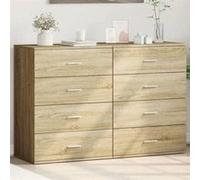 vidaXL Buffets Armoire de rangement 2 pcs bois d'ingénierie Chêne Sonoma 60x39x80 cm Marron