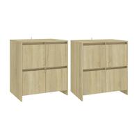 Vidaxl Buffets 2 Pcs Chêne Sonoma 70x41x75 Cm Aggloméré