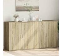vidaXL Buffets 2 pcs chêne sonoma 79x38x80 cm bois d'ingénierie, armoire de rangement, meuble d'entrée, meuble d'appoint 3276604