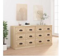 vidaXL Buffet 2 pcs chêne Sonoma – Meuble de rangement en bois d'ingénierie
