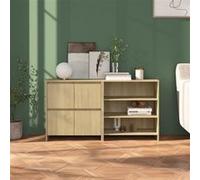 Buffets 2 pcs Chêne Sonoma Bois d'Ingénierie Armoires de Rangement vidaXL
