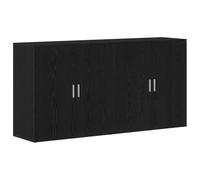 vidaXL Sideboards 2 pcs Noir Chêne 79x38x80 cm Bois d'ingénierie