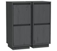 vidaXL Buffets 2 pcs Gris 31,5x34x75 cm Bois massif de pin