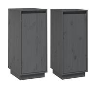 vidaXL Buffets 2 pcs Gris 31,5x34x75 cm Bois massif de pin