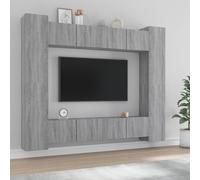 vidaXL 2x Buffets Armoires Latérales Organisateurs de Maison Meubles de Rangement Salon Intérieur Gris Béton 30x30x70 cm 811178