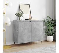 Vidaxl Buffets 2 Pcs Gris Béton 40x35x70 Cm Bois D'ingénierie Gris