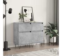 Vidaxl Buffets 2 Pcs Gris Béton 40x35x70 Cm Bois D'ingénierie Gris