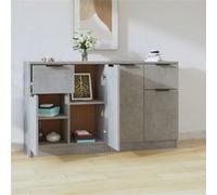vidaXL Buffets 2 pcs Gris béton 60x30x70 cm Bois d'ingénierie Gris G