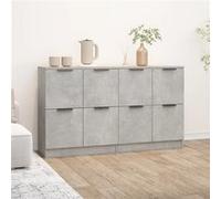 vidaXL Lot de 2 buffets 3115807 Gris béton 60x30x70 cm Bois d'ingénierie