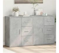 vidaXL Buffets armoire de rangement salon/chambre 2 pièces Bois d'ingénierie gris béton 60x31x70 cm