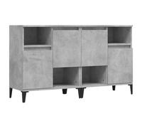 Vidaxl Buffets 2 Pcs Gris Béton 60x35x70 Cm Bois D'ingénierie Marron