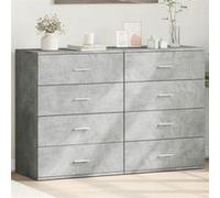 vidaXL Buffets 2 pcs gris béton 60x39x80 cm bois d'ingénierie, armoire de rangement, meuble d'entrée, meuble d'appoint, 3276626 Gris G