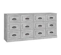 vidaXL Buffets 2 pcs Gris béton Bois d'ingénierie