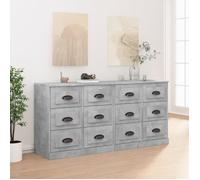 vidaXL Buffets 2 pcs Gris béton Bois d'ingénierie