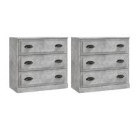 vidaXL Buffets 2 pcs, Armoires de Rangement avec Tiroir, Meubles de Rangement, Armoires Latérales Salon Salle de Séjour, Moderne, Gris Béton Bois d'Ingénierie Gris