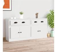 vidaXL Buffets 2 pcs blanc bois d'ingénierie 3185263