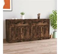 vidaXL Buffets 2 pcs, Meuble de Rangement, Armoire de Rangement, Organisateur Intérieur Salon, Moderne, Chêne Fumé Bois d'Ingénierie Marron G