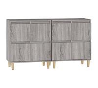 vidaXL Buffets 2 pcs, Meuble de Rangement avec Compartiments, Armoire de Rangement, Organisateur Intérieur Salon, Scandinave, Sonoma Gris Bois d'Ingénierie