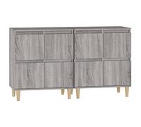 vidaXL Buffets 2 pcs Meuble de rangement scandinave avec compartiments Sonoma gris