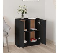 vidaXL Buffets 2 pcs noir 30x30x70 cm bois d'ingénierie