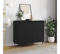 vidaXL Buffets 2 pcs noir 40x35x70 cm bois d¿ingénierie