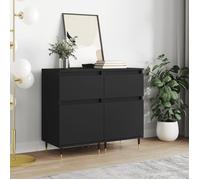 vidaXL Buffets 2 pcs noir 40x35x70 cm bois d’ingénierie 831135