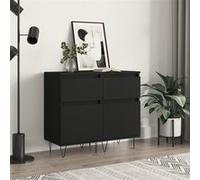 vidaXL Buffets 2 pcs noir 40x35x70 cm bois d’ingénierie831151 Noir G