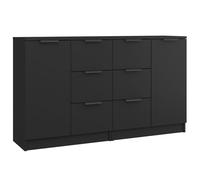 Vidaxl Buffets 2 Pcs Noir 60x30x70 Cm Bois D'ingénierie Marron