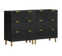vidaXL Sideboards 2 pcs. noir 60x33x75 cm bois composite
