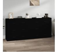 vidaXL Buffets 2 pcs noir bois d'ingénierie 3185408