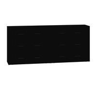 vidaXL Buffets 2 pcs noir bois d'ingénierie 3185408