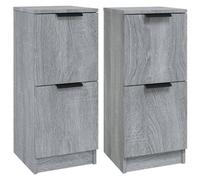 vidaXL Buffets 2 pcs Sonoma gris 30x30x70 cm Bois d'ingénierie