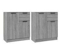 vidaXL Buffets 2 pcs Sonoma gris 60x30x70 cm Bois d'ingénierie Gris G