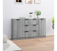 Buffets 2 pcs Sonoma gris 60x30x70 cm Bois d'ingénierie3115794
