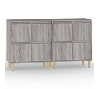 Vidaxl Buffets 2 Pcs Sonoma Gris 60x35x70 Cm Bois D'ingénierie Marron