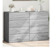 vidaXL Buffets 2 pcs sonoma gris 60x39x80 cm bois d'ingénierie, armoire de rangement, meuble d'entrée, meuble d'appoint 3276628 Gris G