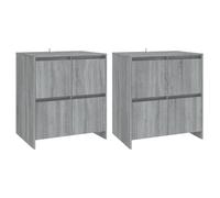 Vidaxl Buffets 2 Pcs Sonoma Gris 70x41x75 Cm Aggloméré Gris