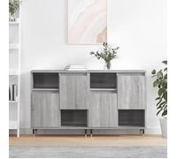 Vidaxl Buffets 2 Pcs Sonoma Gris Bois D'ingénierie Gris