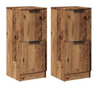 vidaXL Buffets 2 pcs Vieux Bois 30x30x70 cm Bois d'ingénierie